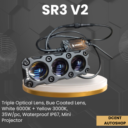 Mini Projector Mobil - Mini Projector Saber SR3 V2 - Lampu Mobil - Mini Projector Mobil - 100% Origi