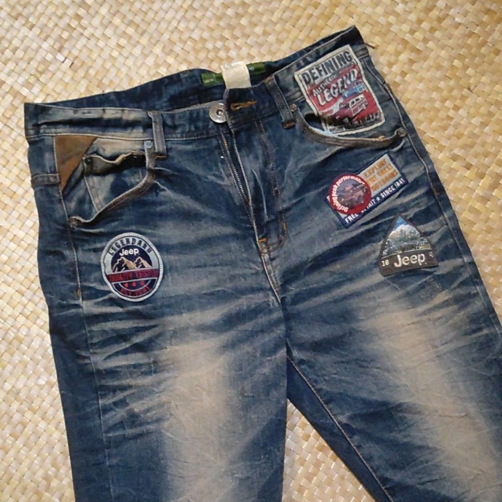 JEEP Celana pendek jeans celana pendek pria celana pendek cowok celana jeans Jeep pendek indigo