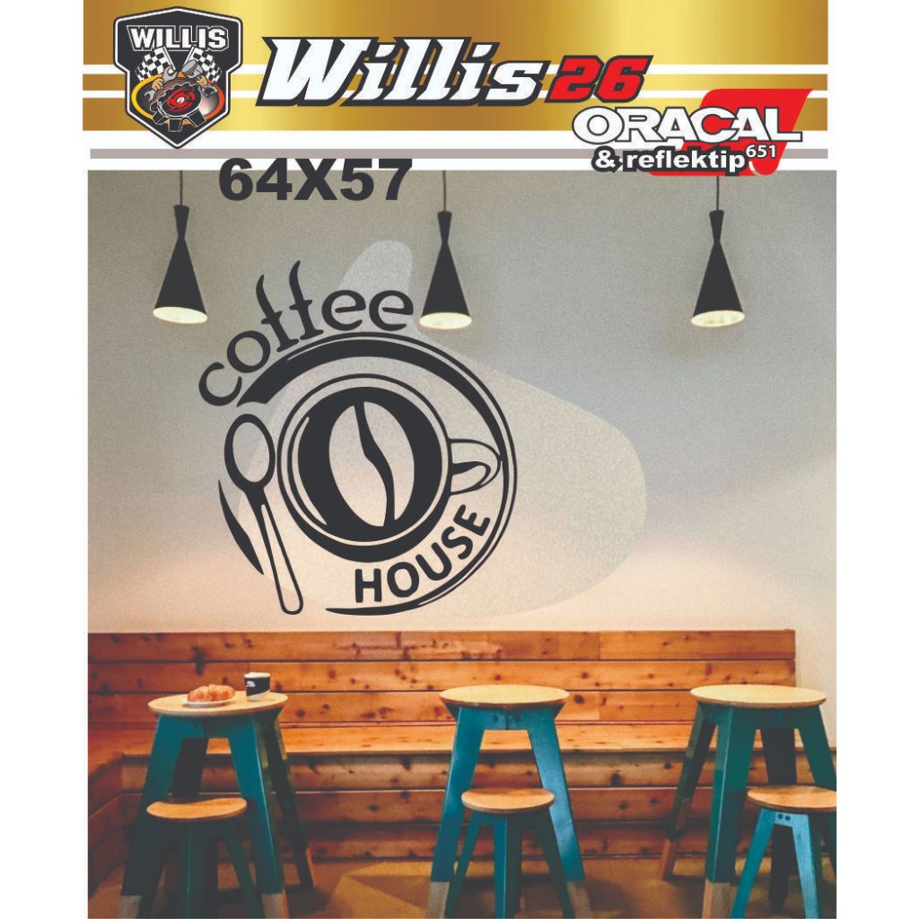 Stiker Dinding Kopi Dekorasi Kafe Coffee Wall Sticker Coffee House Window Vinyl Sticker Cafe Logo