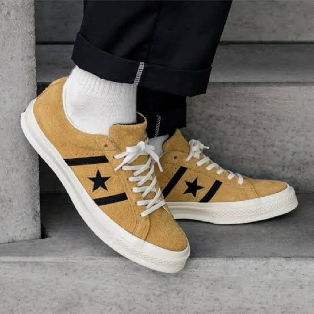Converse One Star Academy OX Suede Brown Mustard (163268C). Second Original Kondisi Mulus Nominus Se