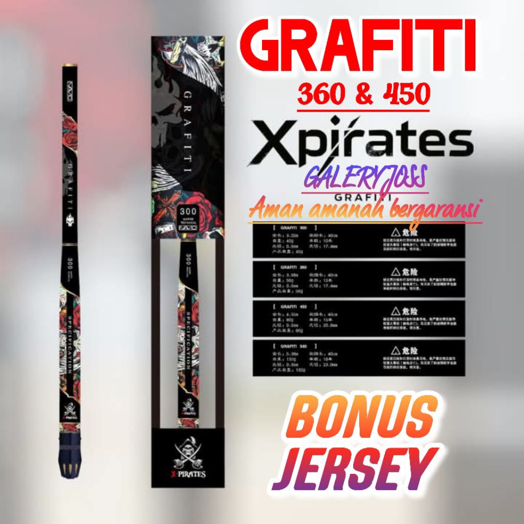 Joran tegek Grafiti Xpirates 360 & 450 Bonus Jersey