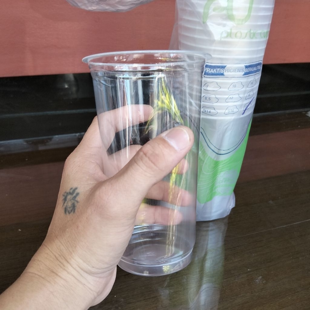 25pcs GELAS DATAR 22OZ MERK FU / cup gelas