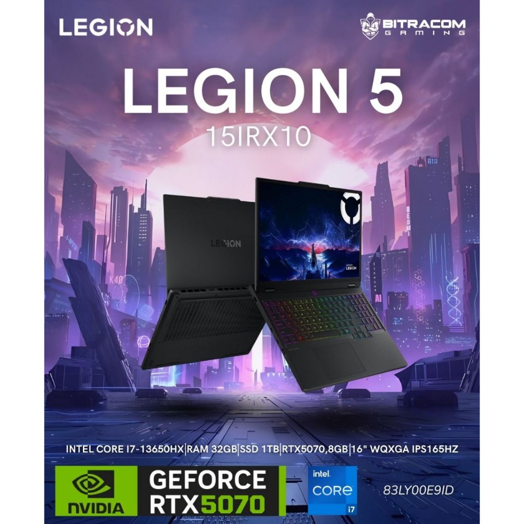 Laptop Gaming Lenovo Legion 5-15IRX10-83LY00E9ID Intel Core i7-13650HX/RTX5050 8GB