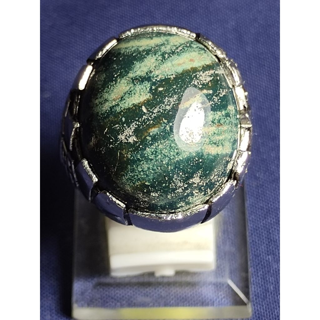 Natural Kelor Petrified Wood, ARMY GREEN / Batu Fosil Kayu Kelor, HIJAU LORENG