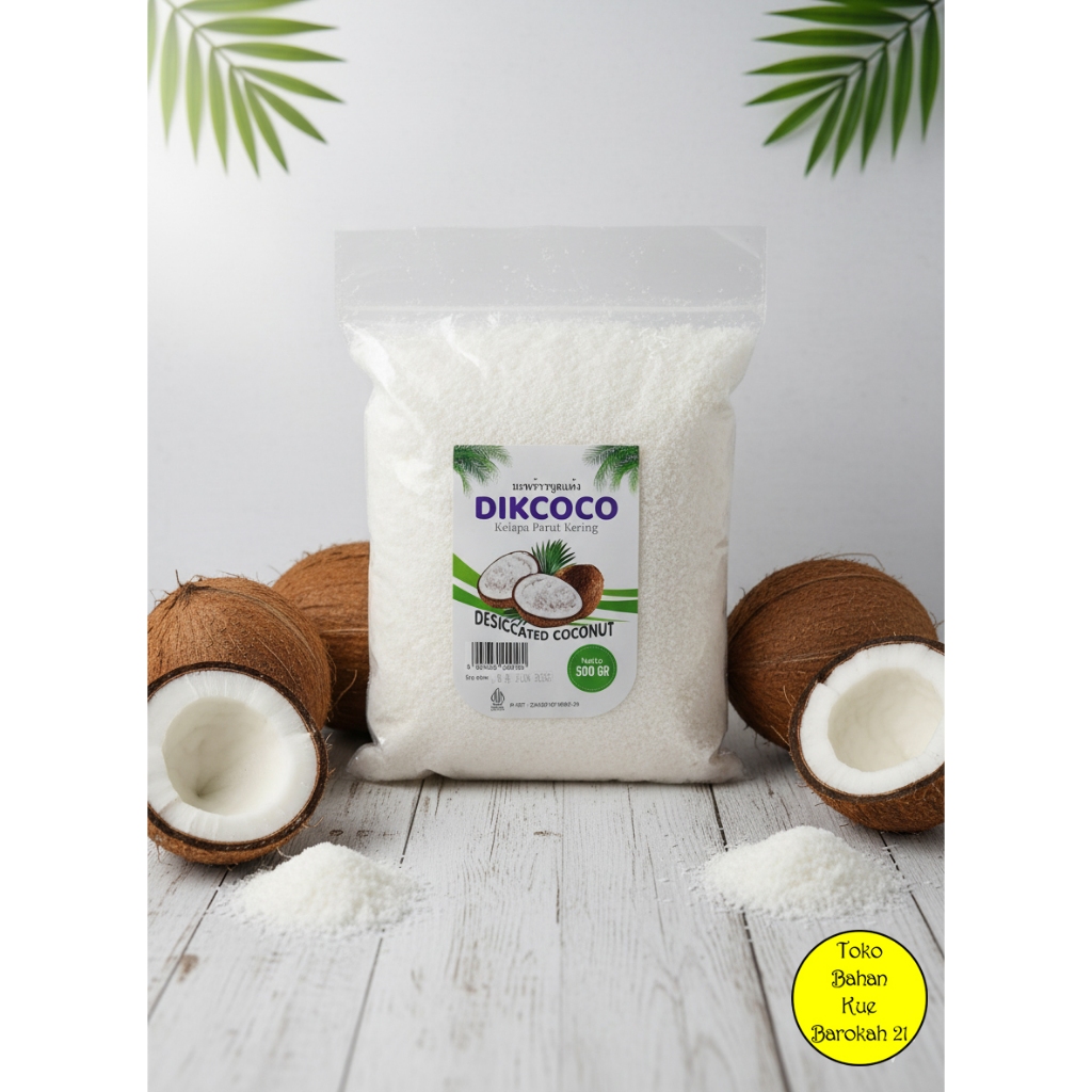 kelapa parut kering desiccated coconut dikcoco 500 gram