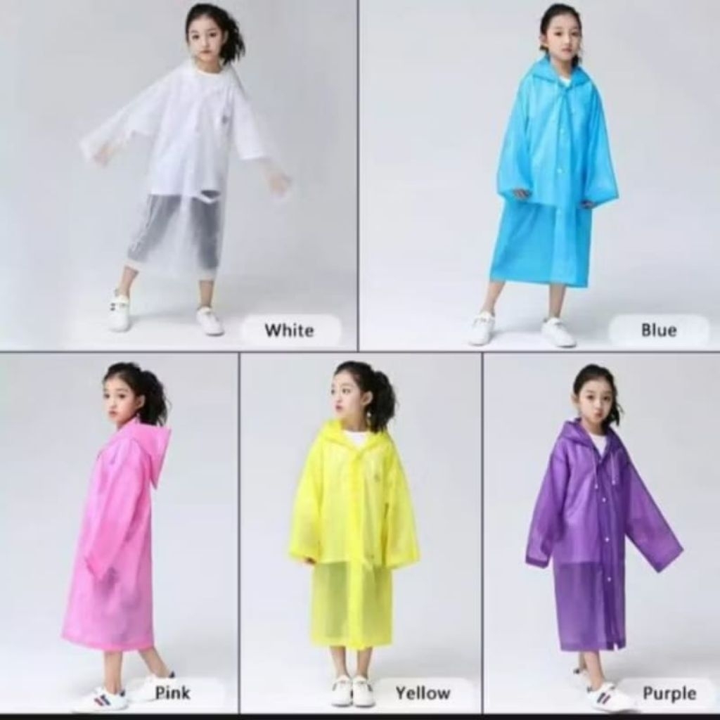 JAS HUJAN EVA ANAK JAS HUJAN ANAK BAHAN PVC TRANSPARAN WATERPROOF
