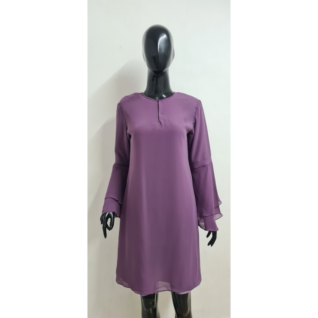 Tunik melayu, tunik sifon premium, blouse wanita ungu