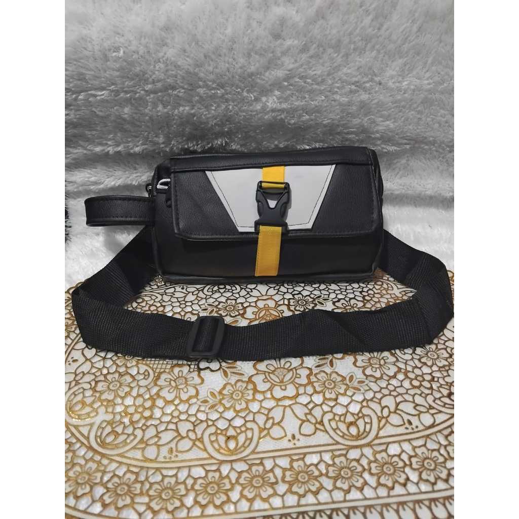 Handbag pria casual - Tas selempang pria bahan kulit sintetis kekinian multifungsi unisex