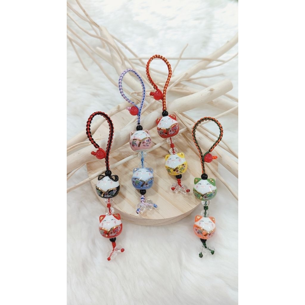 gantungan lucky cat / gantungan kucing rezeki / gant tas lucky cat / gant kunci Lucky cat / ganci lu