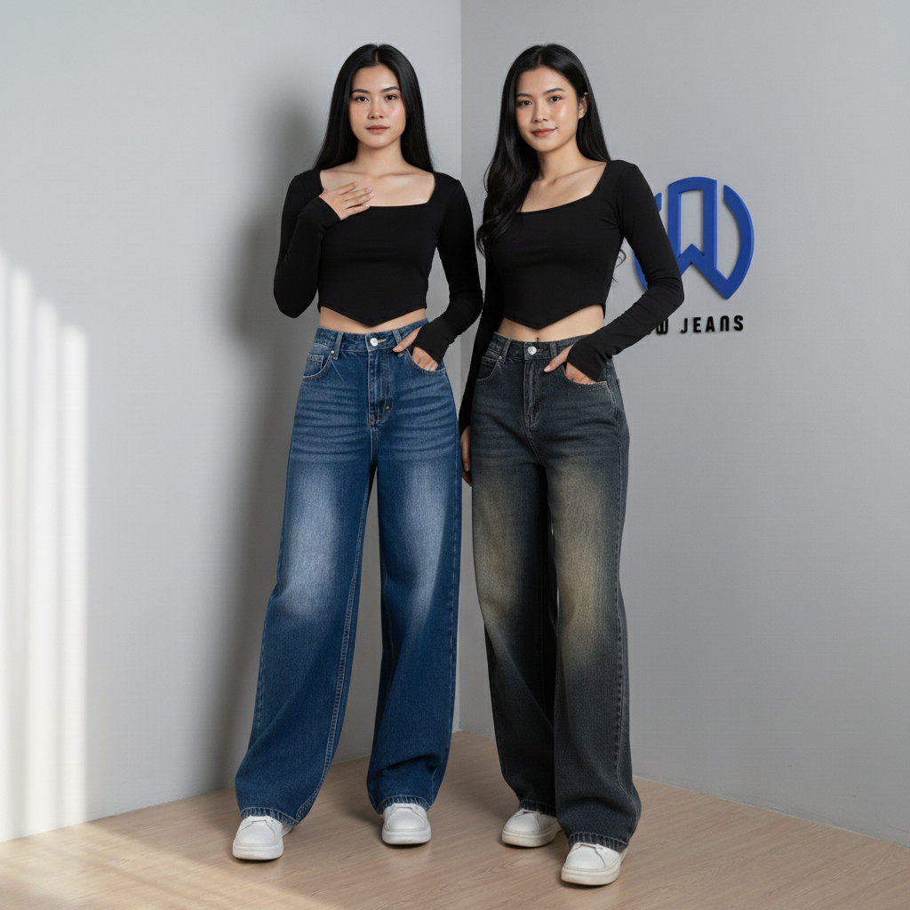 OW Jeans - (UNISEX) Highwaist Oversize Baggy Loose Weekend Jeans KOREAN BAGGY STRAIGHT JEANS
