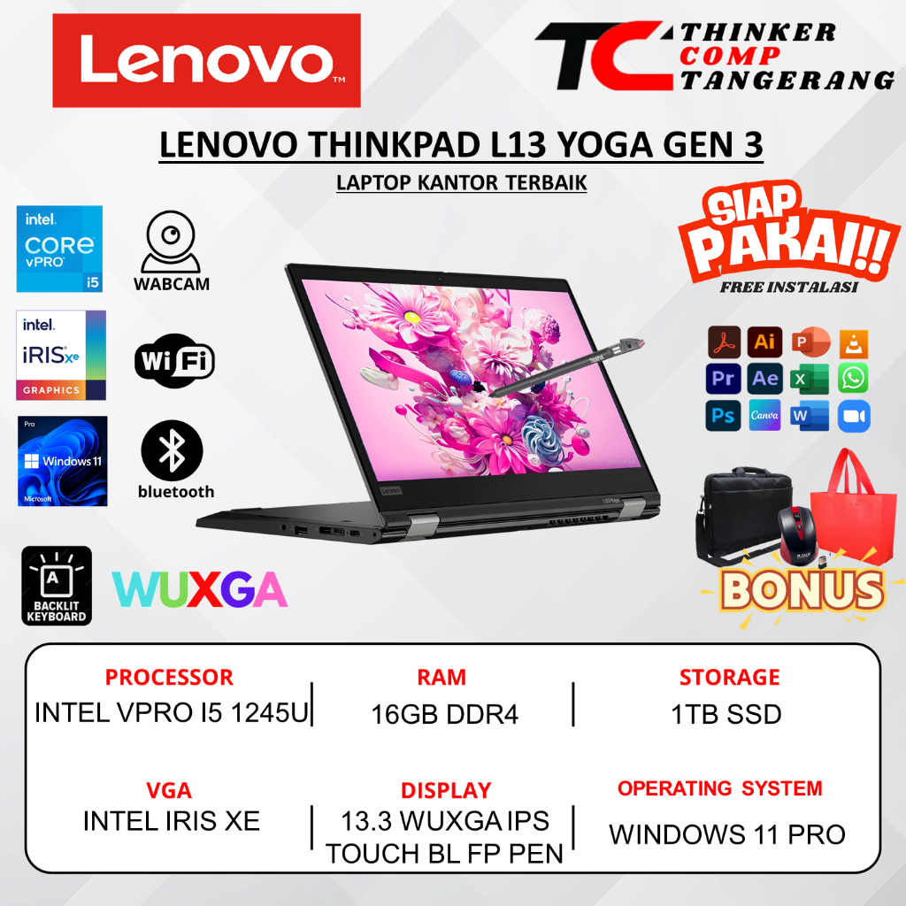 Lenovo ThinkPad L13 Yoga Gen 3 | i5-vPro 16GB 1TB SSD | Touch + Stylus Pen
