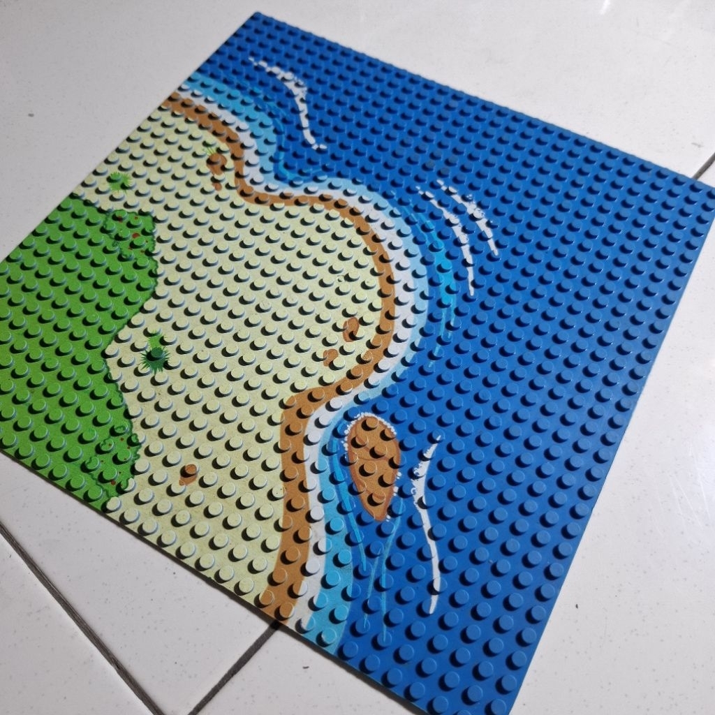 Baseplate Lego City Brick Island Pulau Laut 32 x 32 Second Original