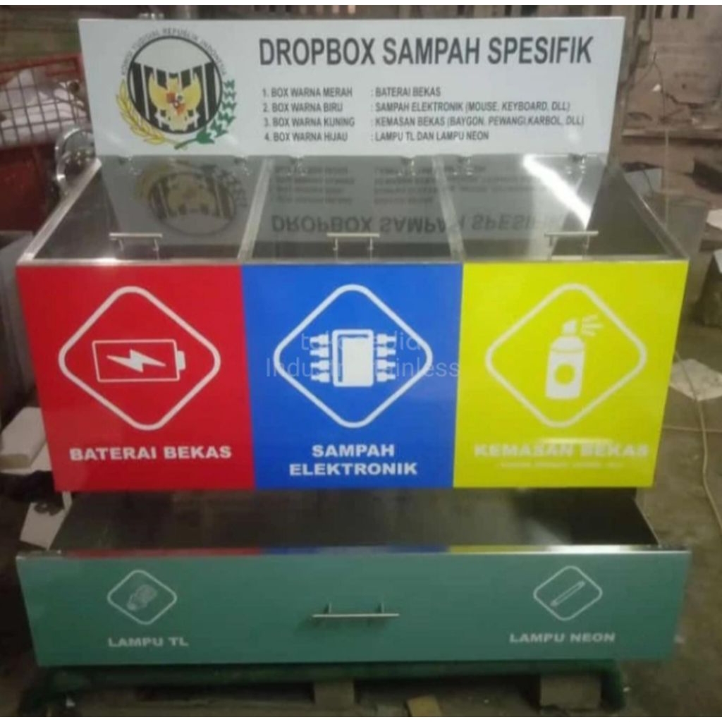 Tempat Sampah Dropbox Stainless