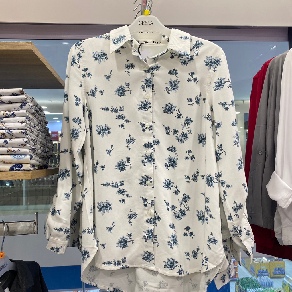 GEELA KEMEJA WANITA MOTIF LENGAN PANJANG MATAHARI TERBARU ORGINAL