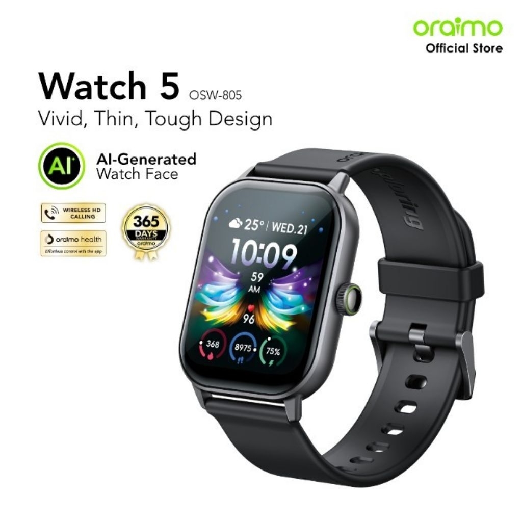 Jam Tangan Smartwatch ORAIMO Watch 5 OSW-805 Black