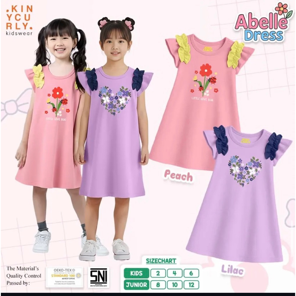 baju anak / dress korean style / dress anak perempuan / dress abelle