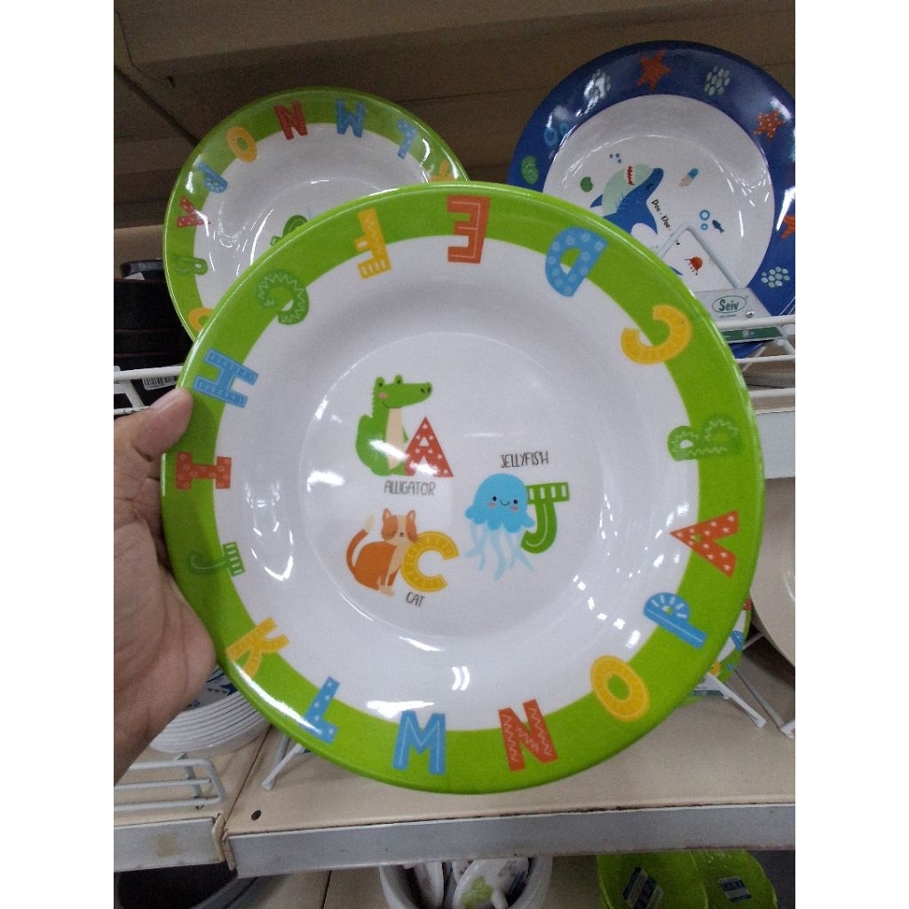 ONYX SEIV PIRING MAKAN MELAMIN ANAK-ANAK/ KARAKTER SHARK/ FOOD GRADE 25 CM