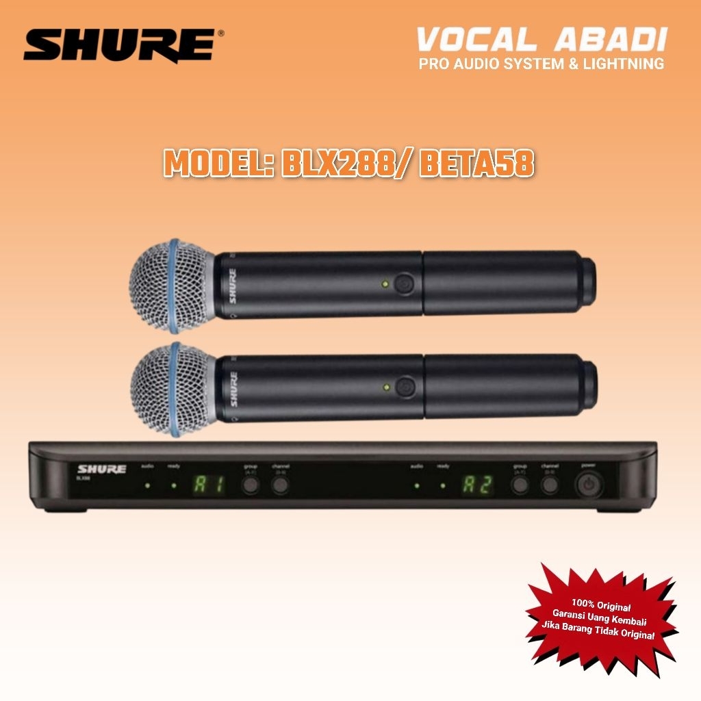 MICROPHONE WIRELESS SHURE BLX288/BETA58