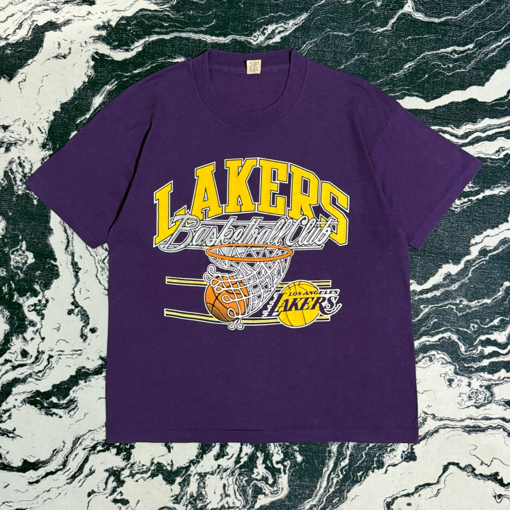 Vintage lakers nba screen stars tshirt kaos