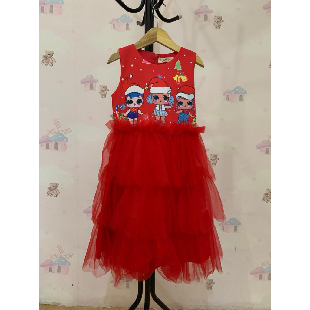 NEW Dress natal anak merah