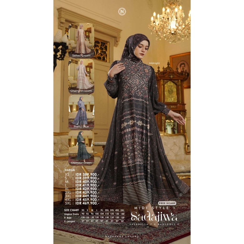 SADAJIWA DRESS & MIDI STYLE 1 (FREE HIJAB)NADHEERA LUXURY