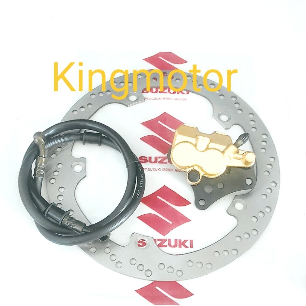 3item Piringan Cakram+Kaliper+Selang Rem Depan Suzuki Shogun 125 FL,SP,NR,RR