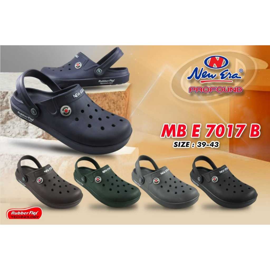 MB E 7017 / REAL PIC Sandal Clog Baim Bakpao Karet Eva Pria New Era Nyaman Murah Terbaru / Uk 39-43