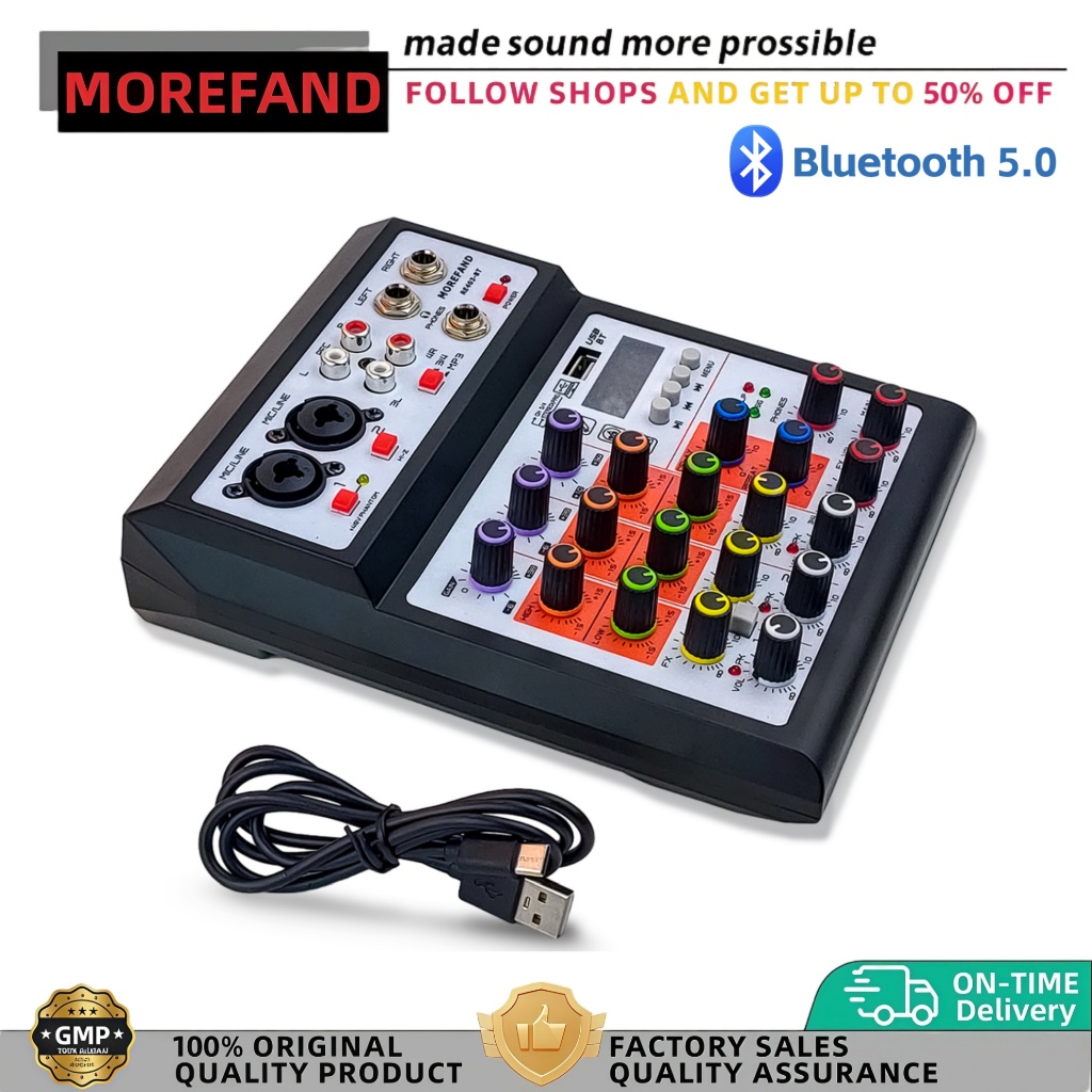 MOREFAND Mixer 4 chanel/mixer audio/99DSP 4 chanel mixer mini /Amplifier Equalizer Bluetooth Mini pr