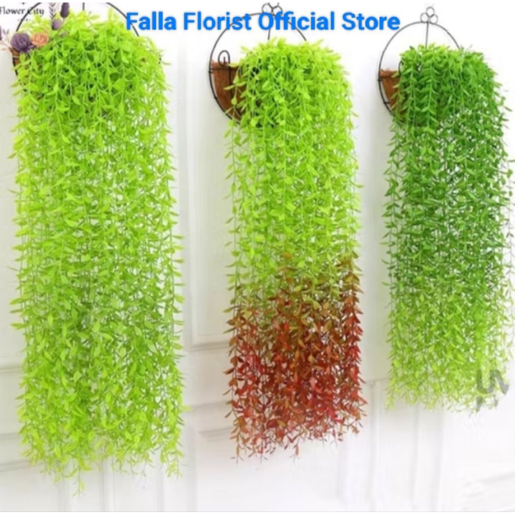 Daun juntai Lee Kwan Yew artificial/ plastik 100cm Daun tirai rambat Hoya Costa