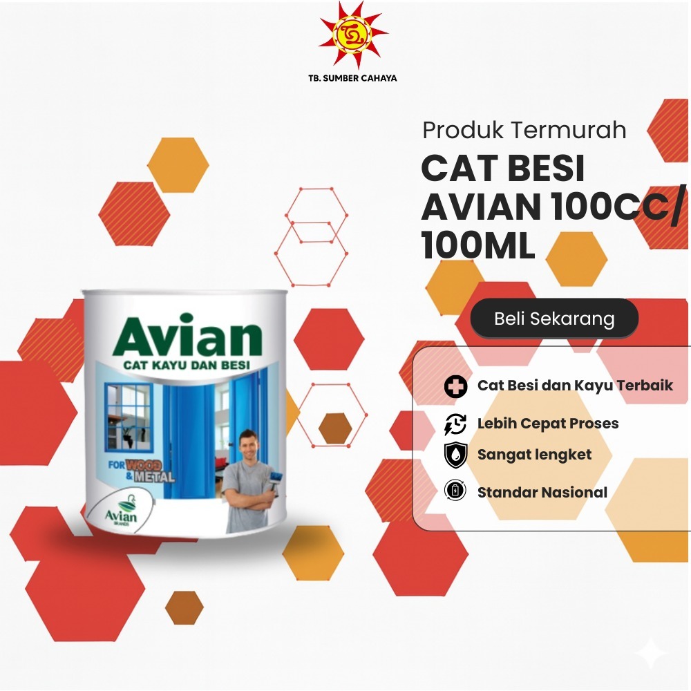 Cat Besi AVIAN 100cc/ 100ml - Cat Kayu High Gloss - Avian 100cc perlengkapan & alat melukis