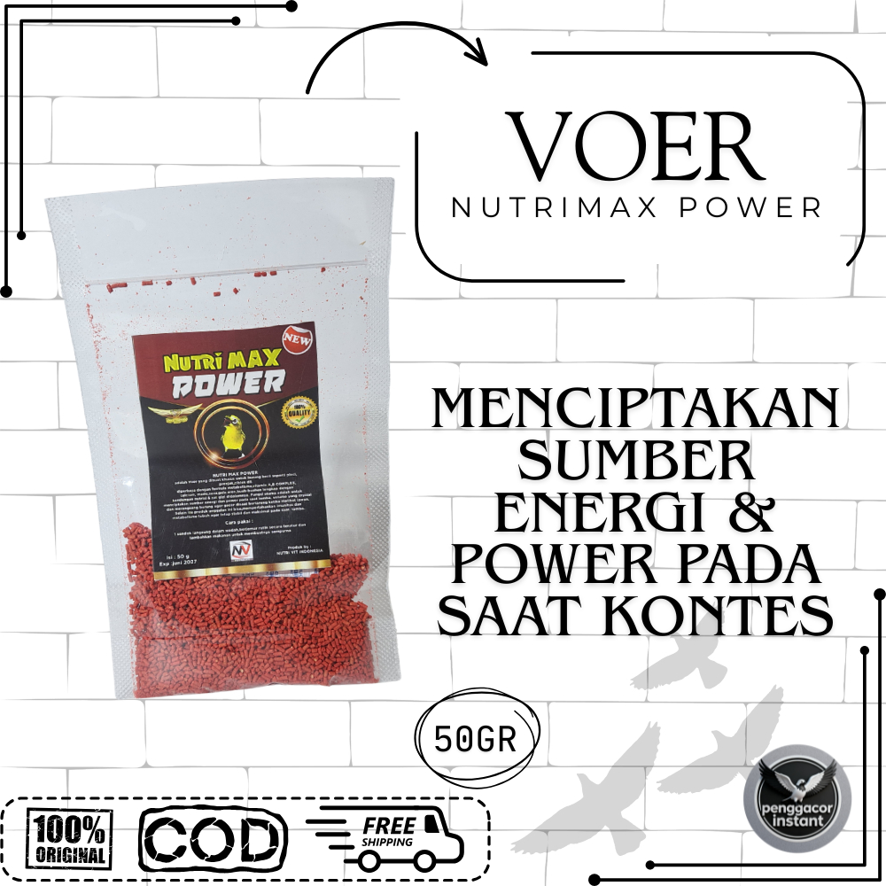 Nutri Max Power Voer Burung Pleci menciptakan sumber energi power volume yang mengkristal gacor