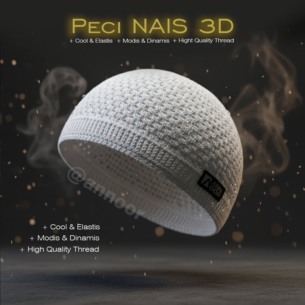 Peci Rajut Dewasa / Peci Haji / Peci Putih / Peci Rajut Polos Tebal Elastis / PECI RAJUT NANAS POLOS