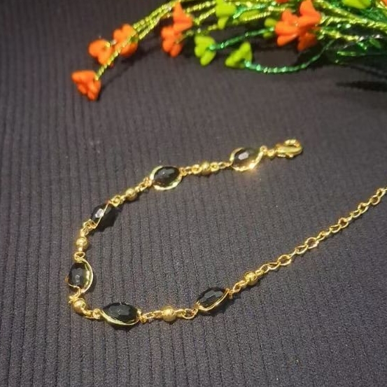 gelang rantai batu hitam