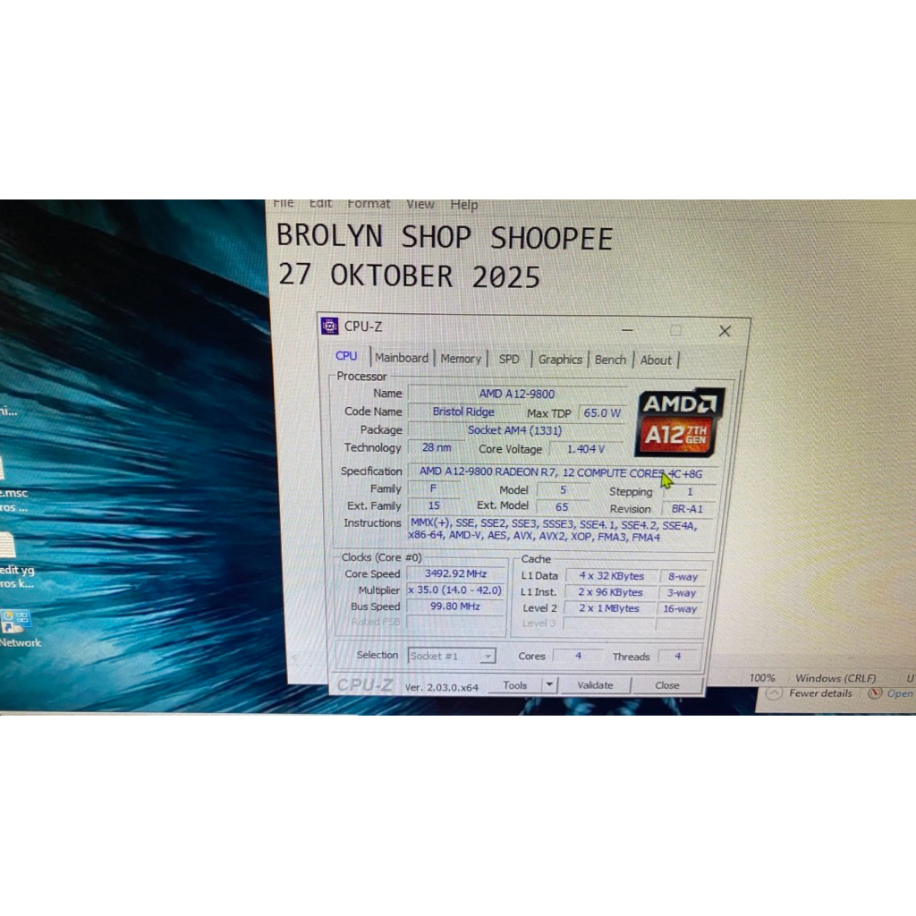 AMD A12-9800 (Bristol Ridge)