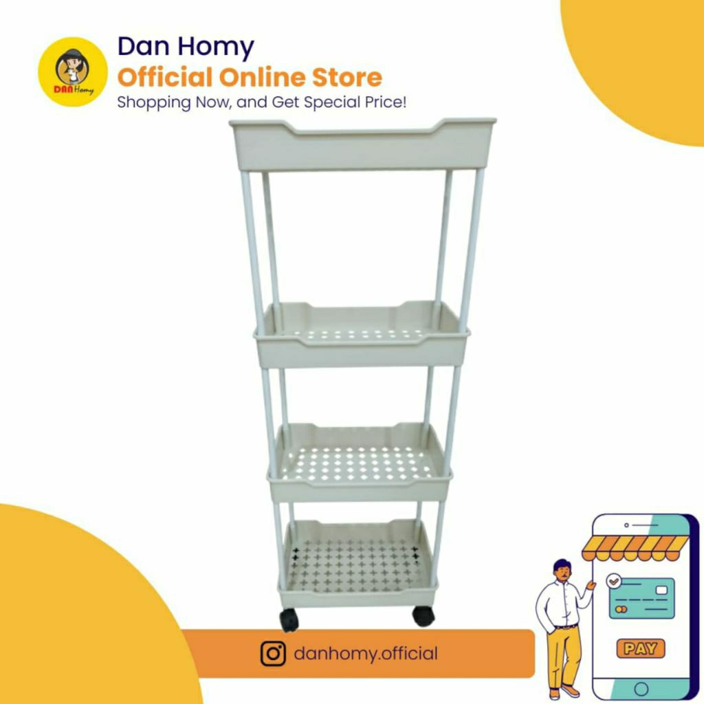 Rak plastik susun 4 | Rak serbaguna,Rak Roda