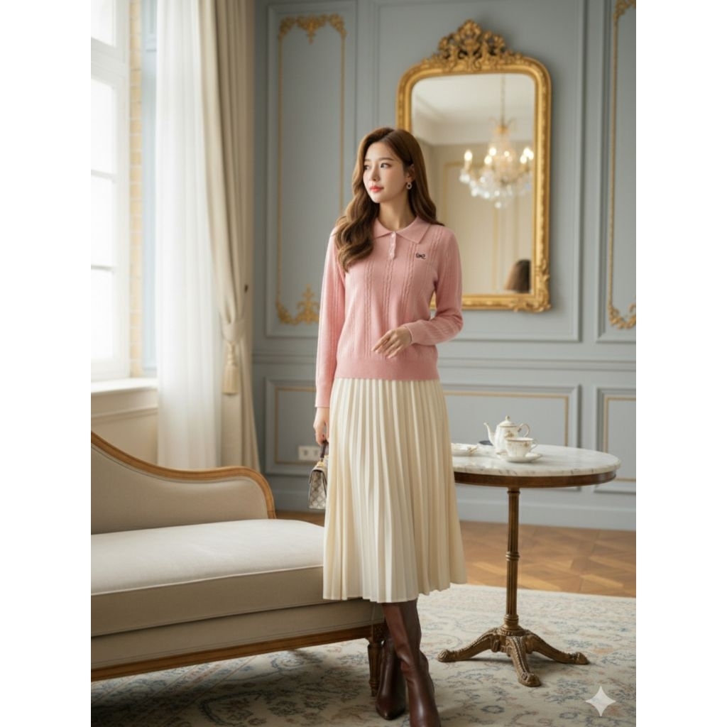 sweater Polo Cable Knit