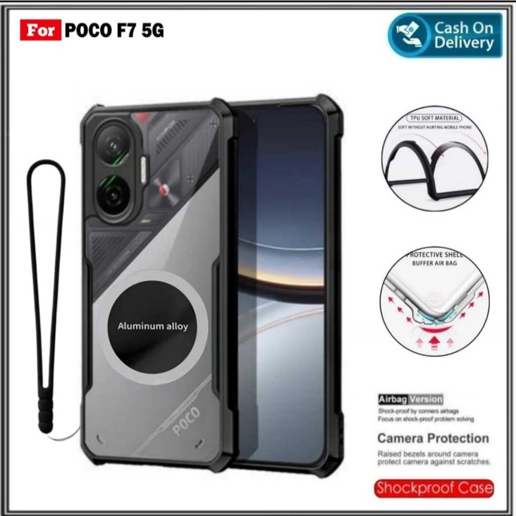 Case Poco F7 5G M3 PRO 5G Soft Hard HD Transparan Casing Cover & Magnetic Ring Premium Cover