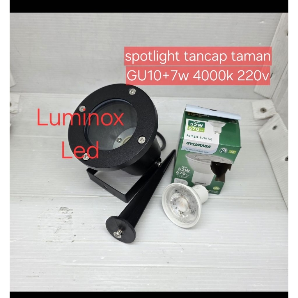 kap taman gu10 led sylvania 7w 4000k holic 7w 3000k / tancap taman gu10 led 5w 5watt osram 3000k 220