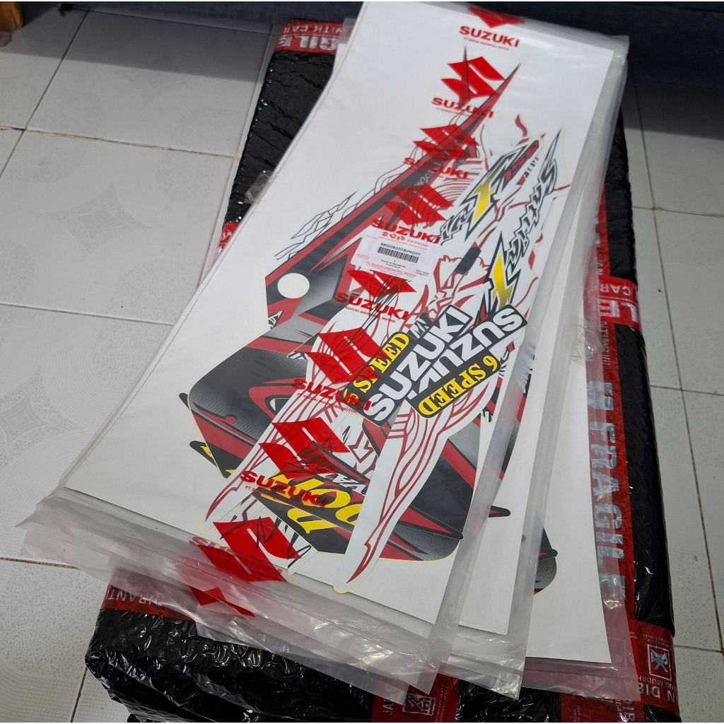 Striping fullset body satria fu karbu barong 2010/2013 putih original sgp