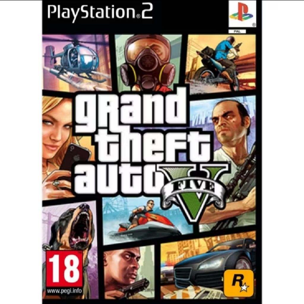 Kaset Playstation 2 PS2 GTA / Grand Theft Auto V Five Legacy