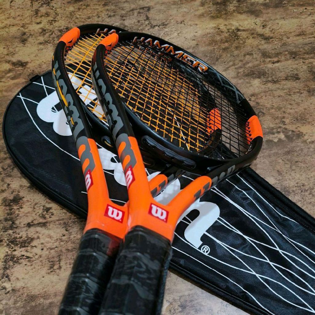 RAKET TENIS PEMULA WILSON HAMMER TOUR METRIK CARBON SIAP PAKAI