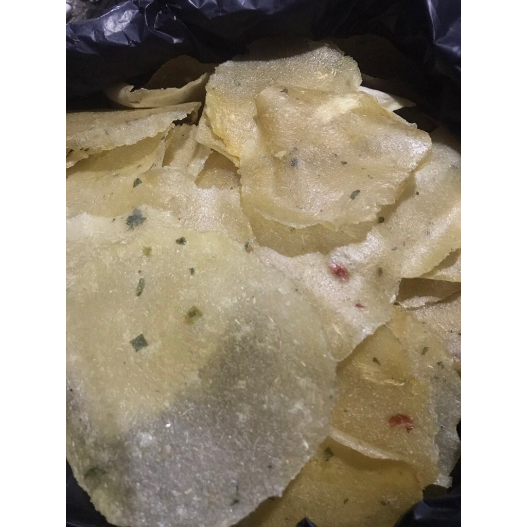 kerupuk enye/kerupuk kicimpring /kerupuk singkong enye khas bogor/kemasan 500gr