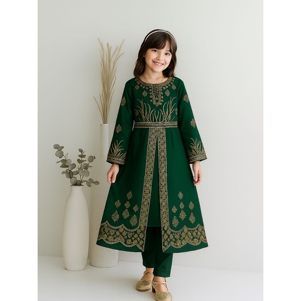 Set Depika Kids Kebaya Anak Modern Bordir Etnik – Dress Setelan Celana Muslim Baju Anak India Peremp