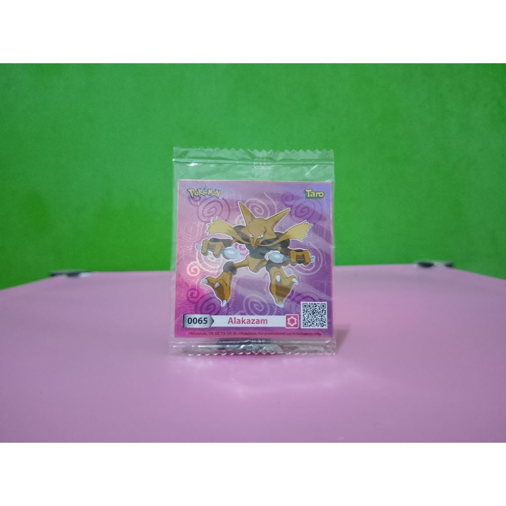 Stiker / Sticker TARO x POKEMON - ALAKAZAM - Hologram Nintendo New Murah Retro Vintage Rare Koleksi 