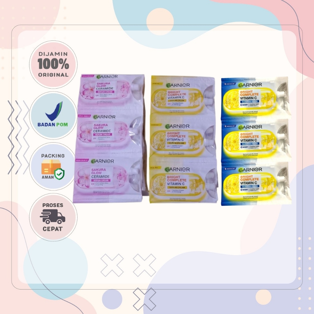 Garnier Moist Sachet 1 Renteng (isi 12pcs) 7ml Sakura UV/Bright Complete UV/ BrightComplete Night