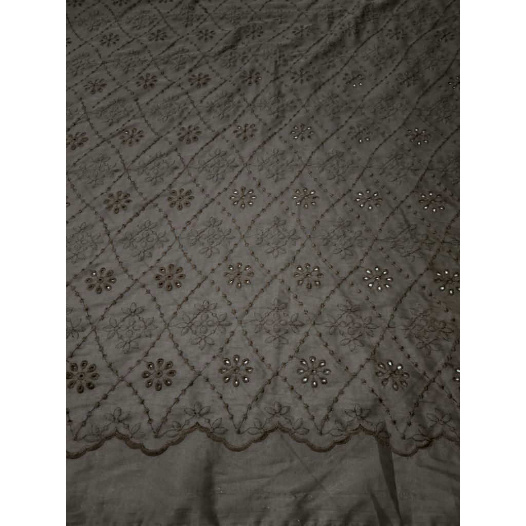 kain katun bordir premium (katbol) katun bolong meteran