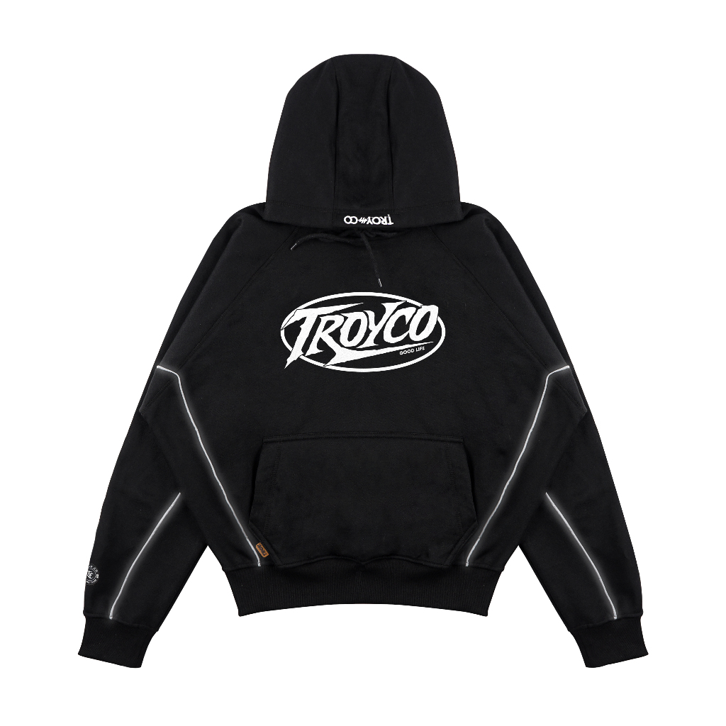 Troy Company Boxy Hoodie Starlight Black Oval Drive - Hoodie Boxy Reflective Hitam BSH 3375