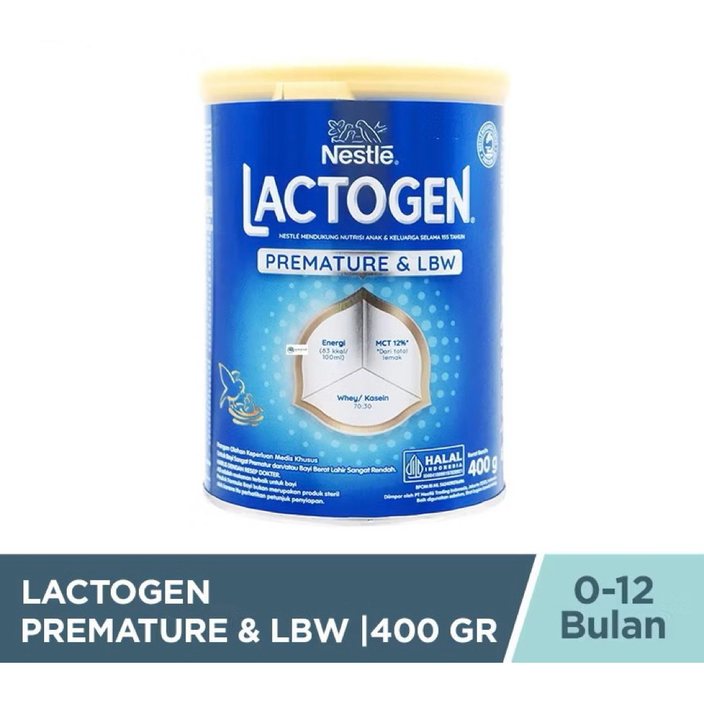 LACTOGEN PREMATURE LBW/BBLR 400 GR Susu Khusus Bayi Prematur 0-12 Bulan (KEMSAN BARU)