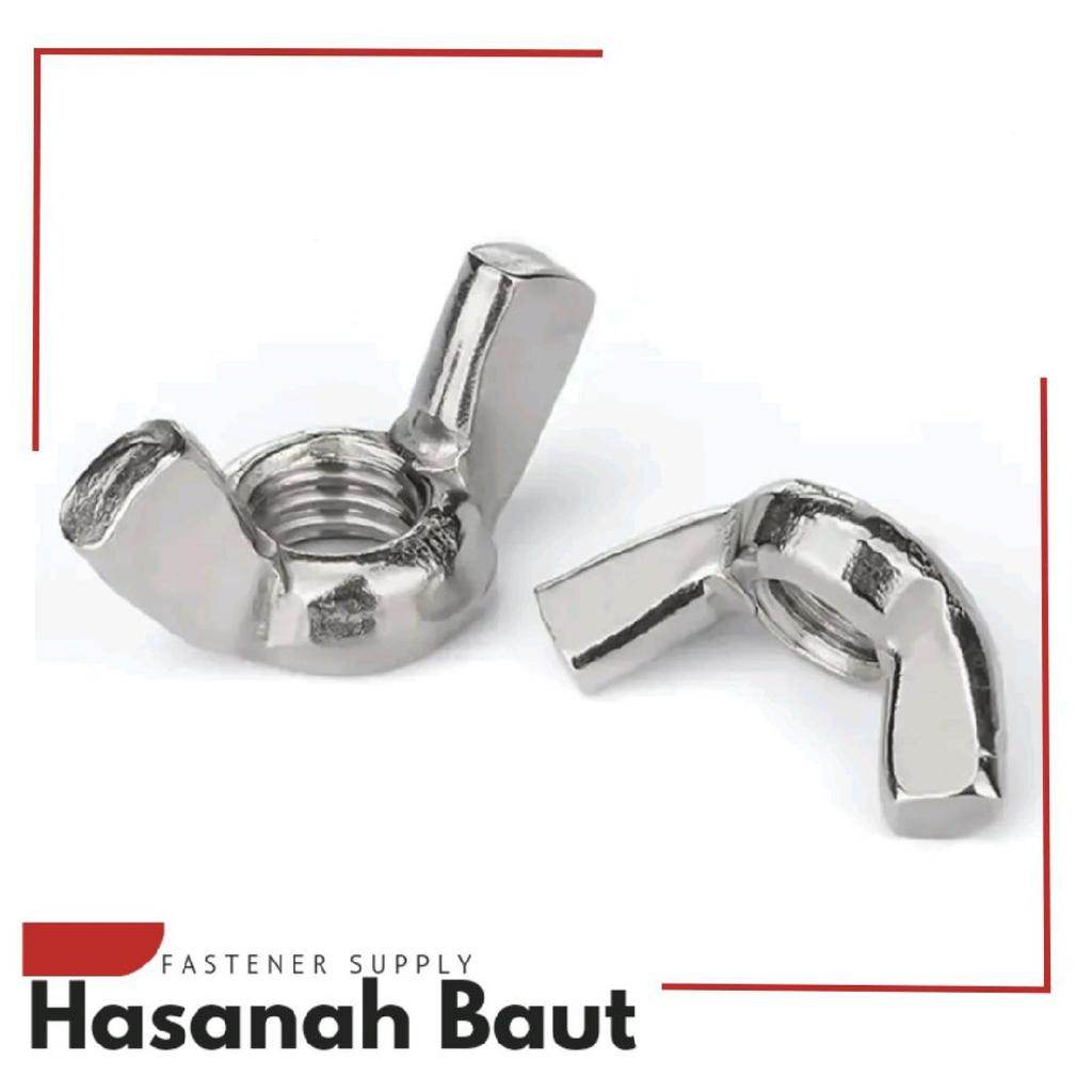 Wing Nut Square M5 / Mur Kuping Kotak M5 Stainless 304