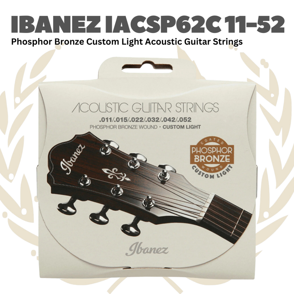 IBANEZ IACSP62C 11-52 Phosphor Bronze Custom Light Acoustic Guitar Strings | Senar Gitar Akustik